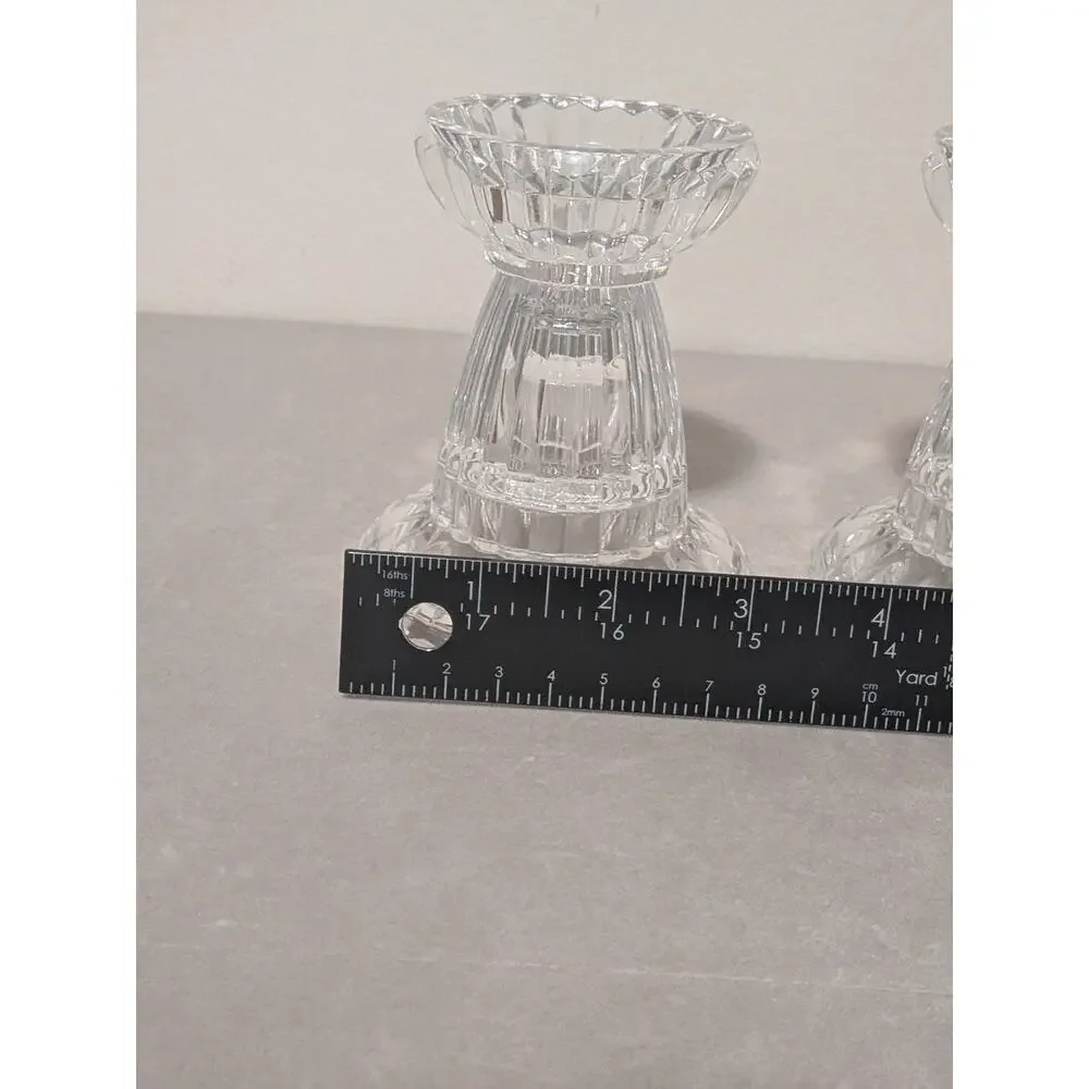 Vtg Gorham Crystal Reversible Candle Holders 4